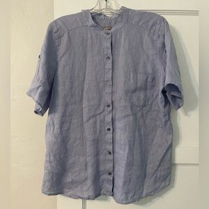 J. Jill Light Blue Casual Button Down Shirt